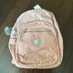 nwt new kipling pink seoul bridal rose backpack size xl